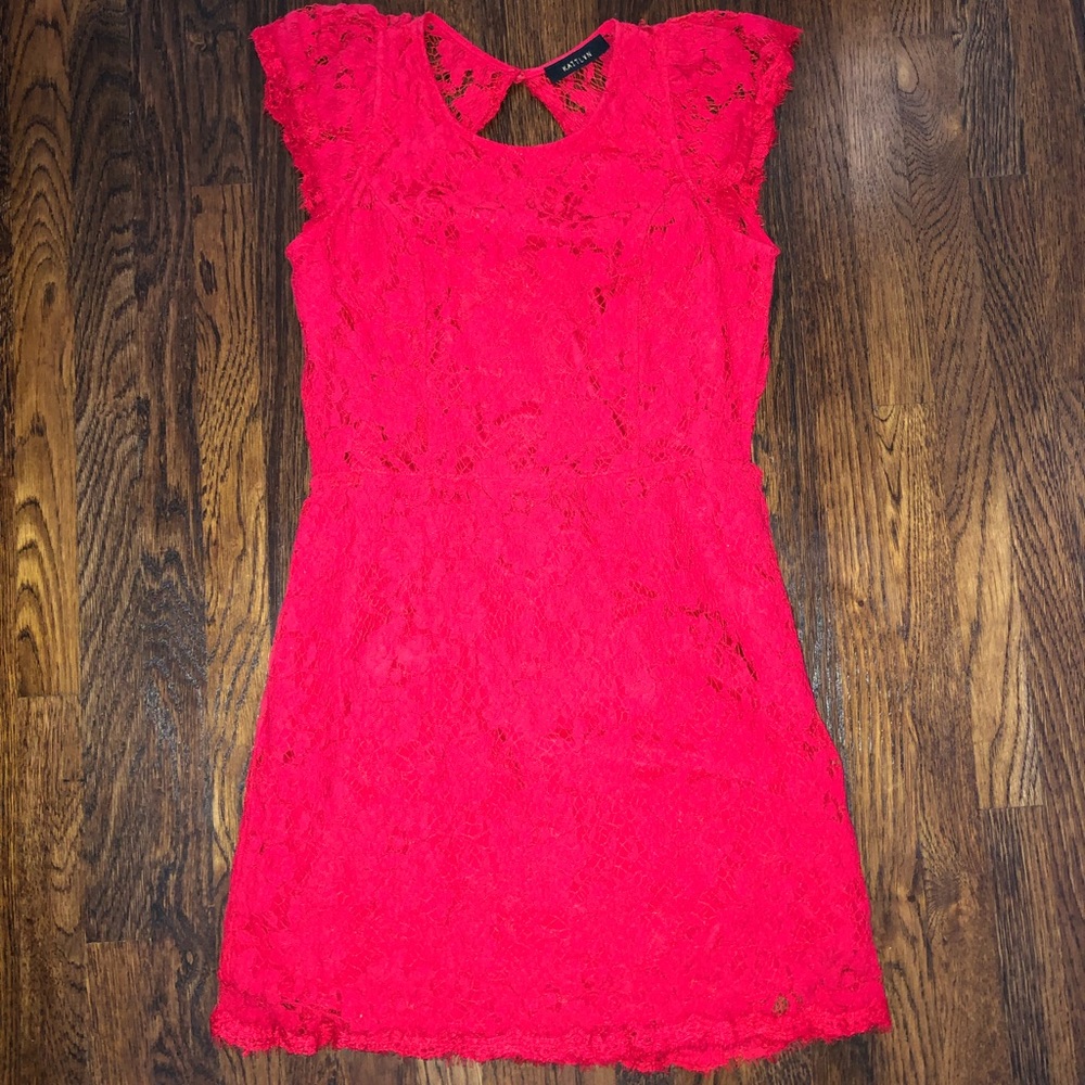 Kaitlyn red lace dress